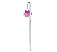 Pink Leopard Pattern Volleyball with Bow Stainless Steel Metal Book Mark Marker, Bookmarks Page Holder with Crystal Glass for School Reader Office Supplies