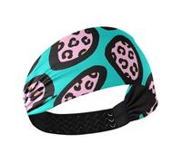 Pink Leopard Print Cooling workout headband Stretchy head for women for make up basketball washing face banda para el cabello