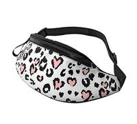 Pink Leopard Print Crossbody Bag Runner Small Hip Pouch Bum Bag Running Waistpack Bumbag Beltbag Sport Slim Fashionable for Jogging Hiking Woman
