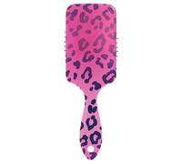 Pink Leopard Print cute gentle hair brush Designed head massager scalp for curly hair with Ergonomic handle cepillo para pelo rizado