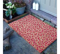 Pink Leopard Print Doormat (90 x 60cm) Artsy Mats Brown 90cm x 60cm