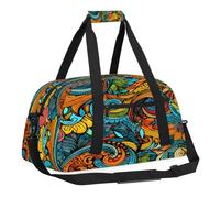 Pink Leopard Print Kids Overnighter Duffel Bags for Boys, Carry-On Size Sports Gym Bag with Front Zipper Pocket for School Practice or Overnight Travel Weekender Sleepover Tote Bag, Mexican Colored