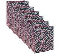 Pink Leopard Print Large Gift Bags Pack Of 6 With Tags