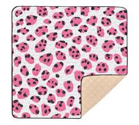 Pink Leopard Print Pattern Baby Play Mat for Floor, 50x50 inch Playpen Mat,Thicken Soft Non-Slip Tummy Time Mat for Toddlers and Infants