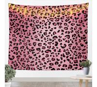 Pink Leopard Print Tapestry Cheetah Wall Hanging for Kids Teens Girls Room Decor, Wild Animal Skin Texture Wall Blanket Tapestries Romantic Fashion Wall Art Hanging, XLarge 70.9 x 92.5 Inches