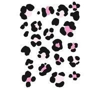 Pink Leopard Print Wall Stickers, Bedroom Wall Stickers, Fun Wall Stickers, Animal Print Wall Stickers (240 Spots (A4 x 12))