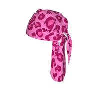 Pink Leopard Printed Quick Drying Cycling Cap, Breathable Mesh Bandana Helmet Liner, for Running Fishing