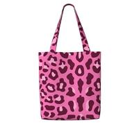 Pink Leopard,Reusable Grocery Bags Shopping Tote Bags Large Capacity Canvas Shoulder bag