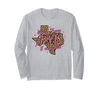 Pink Leopard She's from Texas I Can Tell Long Sleeve T-Shirt