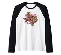 Pink Leopard She's from Texas I Can Tell Raglan Baseball Tee