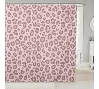 Pink Leopard Skin Bath Curtain Leopard Shower Curtain For Kids Boys Girls Africa Cheetah Shower Curtain with Hooks Safari Animal Fur Waterproof Fabric Bathroom 59x71 Inch