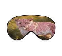 Pink Leopard Sleep Mask Block Light Eye Sleep Shade Cover Comfortable Lightweight Sleeping Blindfold Soft Breathable Night Eye Cover Adjustable Band Eye Mask for Men Women