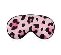 Pink Leopard Sleep Mask for Women Men, Soft Eye Mask with Adjustable Strap for Sleeping, Light Blocking Travel Blindfold for Nap Comfortable Eye Cover for Home Office