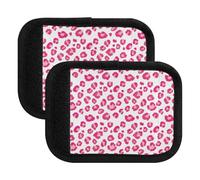 Pink Leopard Spots White Luggage Handle Wraps Suitcase Tags Suitcase Makers Covers for Travel, 5.9x4.3in, Pink Leopard Spots White, one sizex2
