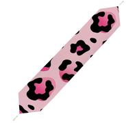 Pink Leopard Table Runner for Dining Table, Short Plush Runners Washable & Durable Tablerunner Modern Home Decor for Wedding, Kitchen, Holiday 200*33cm