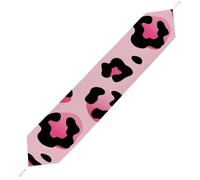Pink Leopard Table Runner for Dining Table, Short Plush Runners Washable & Durable Tablerunner Modern Home Decor for Wedding, Kitchen, Holiday 229*33cm