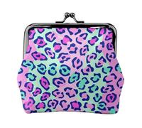 Pink Lepard coin purse for women,small womens wallet,small makeup bag for purse,ultra-thin retro change wallet, Black, One Size, Art Deco