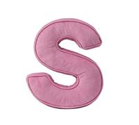 Pink Letter Plush Pillow, Letter Hugging Throw Pillows, Decorative Corduroy Initial Letter Shaped Throw Pillows, Letter Pillows English Alphabet A to Z for Sofa Bedroom Living Room Decor (S)