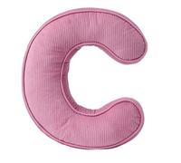 Pink Letter Plush Pillow, Letter Hugging Throw Pillows, Decorative Corduroy Initial Letter Shaped Throw Pillows, Letter Pillows English Alphabet A to Z for Sofa Bedroom Living Room Decor (C)