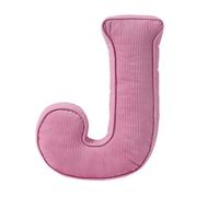 Pink Letter Plush Pillow, Letter Hugging Throw Pillows, Decorative Corduroy Initial Letter Shaped Throw Pillows, Letter Pillows English Alphabet A to Z for Sofa Bedroom Living Room Decor (J)