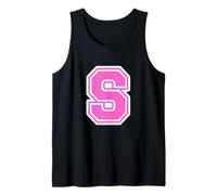 Pink Letter S Monogram Initial for First Name Last Name S Tank Top