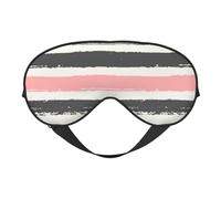 Pink Light and Dark Gray Stripes Print Soft Eye Mask Lightweight Sleep Aid Breathable Blackout Travel Nap Yoga Meditation