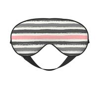 Pink Light and Dark Gray Stripes Sleep Eye Mask Comfortable Eyes Hade for Sleeping,Light Blocking Sleep Mask with Adjustable Strap