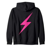 Pink Lightning Bolt Of Feminism And Power Zip Hoodie