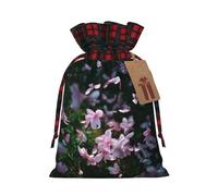 Pink Lilac Petals Printed Gift Bag, Perfect Color Blocking Burlap Gift Bag