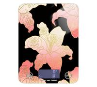 Pink Lilies Black Pattern calorie counting food scale digital kitchen 11lb/0.18oz, 5kg/5g small kitchen scale grams with 4 unit for weight loss weight loss báscula para pesar personas