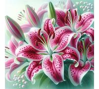 Pink Lily Flowers Jigsaw Puzzles for Adults 150 Pieces Hard Difficult Challenging puzzles for adults 150 pcs DIY Decoration Puzzle for Wall Decor Gifts