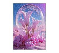 Pink Lily Puzzle 1000 Pieces, Fun Challenging Puzzle Games, Difficult Jigsaw Puzzles for Adults 1000 Pieces