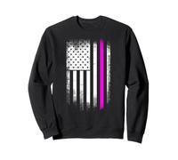 Pink Line Against Cancer Fight Statment Anti Breast Cancer Solidar Sweatshirt
