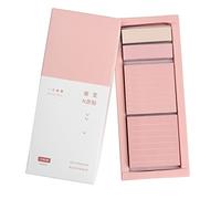 Pink Lined Sticky Notes Set, 240 Sheets Pastel Sticky Note Pads, Self-Stick Index Tabs Cute Memo Notepads for School, Office and Home