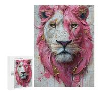 Pink Lion Art Print Puzzle 1000 Teile Schwer Puzzle Spielzeug Lernspiel Impossible Herausforderungsspielzeug Für Erwachsene Kinder 500 PCS