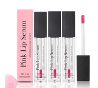 Pink Lip Serum Plumper, Colour Changing Lip Gloss, Pink Lip Serum, Hydrating Pink Lip Plumper, Effective Nourishing & Protect Lips, Hydrating Lip Stain for Women, Charming Pink Gloss (3 Pieces, Pink