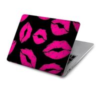 Pink Lips Kisses on Black Case Cover For MacBook Pro 14 M1-M5 A2442 A2779 A2992 A2918 A3112 A3185 A3401 A3434 A3112