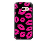 Pink Lips Kisses on Black Case Cover For Samsung Galaxy A3 (2017)