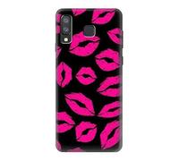Pink Lips Kisses on Black Case Cover For Samsung Galaxy A8 Star, A9 Star