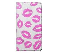 Pink Lips Kisses PU Leather Flip Case Cover For Samsung Galaxy A6 (2018)