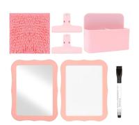 Pink Locker Accessories Set 7 Pcs,Cute Aesthetic Magnetic Decor,School Dorm | Includes Magnetic Shelf, Mirror, Whiteboard, Pen Holder, 2 Magnets & A Cute Decoration. Everything A Girl Needs To Organize