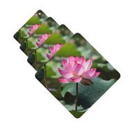 Pink Lotu Flowers Car Air Fresheners Cards 4 Pcs Hanging Fragrance Scented Cards Long-Lasting Car Aromatherapy Tablets for Wardrobe Bathroom Car Interior Mirror Pendant Gifts