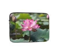 Pink Lotu Flowers Laptop Case 13 inch, Shockproof Protective Computer Sleeve Cover Water Resistant Laptop Bag Carrying Tablet Cover Briefcase Handbags Gifts for Men Women