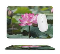 Pink Lotu Flowers Stitched Edge Mouse Pad