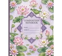 Pink Lotus Aesthetic Composition Notebook College Ruled: 7.5 x 9.25 Inch Journal for Academic Notes, Mindfulness Journaling, and Daily Organization