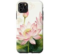 Pink Lotus Flower Watercolor Art - Zen Asian Floral Design Case for iPhone 11 Pro Max