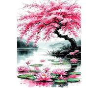 Pink Lotus Lake 1000 Piece Jigsaw Puzzle for Adults, Creativity, Challenging and Difficult Puzzle, Brain Teaser Puzzles for Adults 1000 Pieces for The Whole for Women, Men