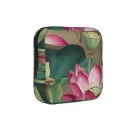 Pink Lotus Sanitary Napkin Storage Bag Period Pouch, Discreet Sanitary Towel Holder Pink Flower Portable Feminine Pad Organiser for Women, Teen Girls, Travel & School