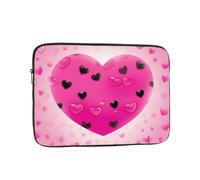 Pink Love Heart Laptop Case 12 inch, Shockproof Protective Computer Sleeve Cover Water Resistant Laptop Bag Carrying Tablet Cover Briefcase Handbags Gifts for Men Women