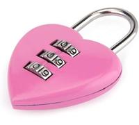 Pink Love Heart Shape Combination Padlock for Girls Women, Mini 3-Digit Password Resettable Code Locker for School Pink 1Pc/Set Padlocks and Hasps\